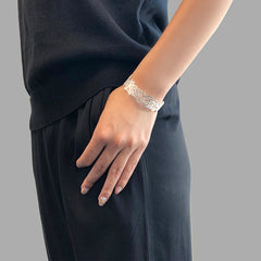 Small Leaf Pattern Sterling Sliver Bangle