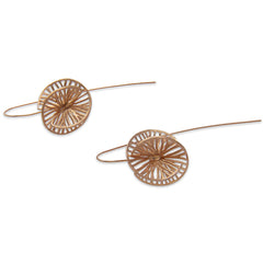 Cutout 3D Twisted Sphere Rose Gold Sterling Silver Pull-Thru Earrings