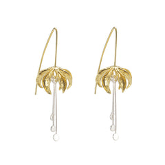 Eagle's Claw Gold and Silver Sterling Silver Pull-Thru Earrings