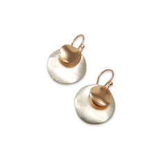 Matt Sliver Circle & Mirror Rose Gold Circle Sterling Sliver Earrings