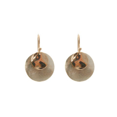Matt Sliver Circle & Mirror Rose Gold Circle Sterling Sliver Earrings