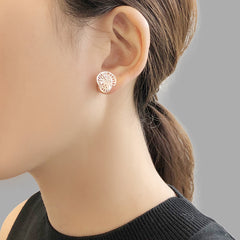 Cutout 3D Twisted Sphere Sterling Silver Earrings