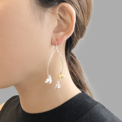 Branch flowers Gold Sterling Silver Earrings