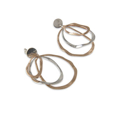 Cutout irregular circle shape Rose Gold Sterling Silver Earrings