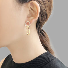 Cutout small Diamond Shinny Gold Sterling Silver Earrings