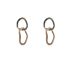 Cutout small Diamond Shinny Rose Gold Sterling Silver Earrings