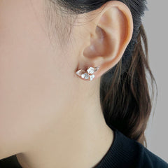 Flower Pedal and the leaf Rose Gold Sterling Silver Earrings