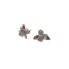 Flower Pedal and the leaf Rose Gold Sterling Silver Earrings