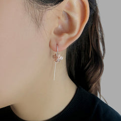 Flower Rose Gold Sterling Silver Earrings