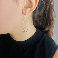 Branch of flower Gold Sterling Silver Earrings