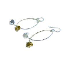 Branch of flower Gold Sterling Silver Earrings