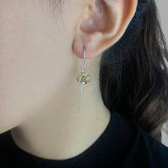 3 little flowers Gold Sterling Silver Earrings