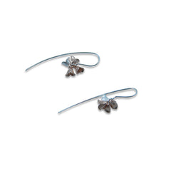 3 little flowers Rose Gold Sterling Silver Earrings