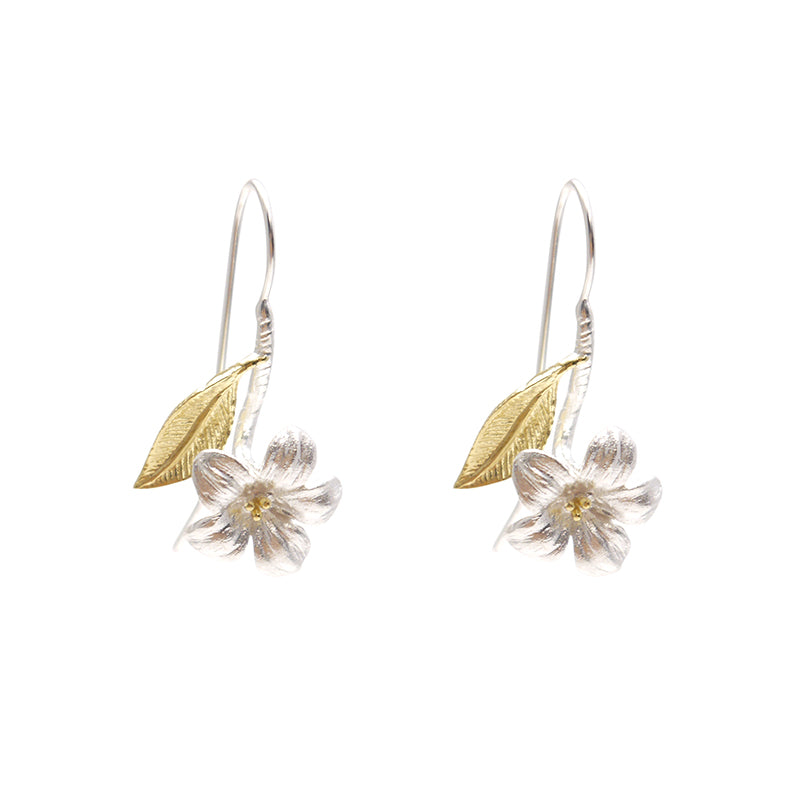 Vernicia Fordii Silver and Gold Sterling Silver Earrings