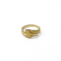 Wrap Fern Leaf Gold Sterling Sliver Ring