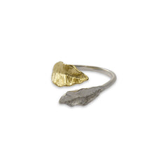 Two Leaves Gold & Sliver Sterling Sliver Ring