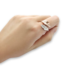 Two Leaves Rose Gold & Sliver Sterling Sliver Ring
