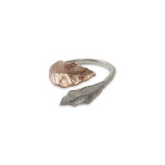 Two Leaves Rose Gold & Sliver Sterling Sliver Ring