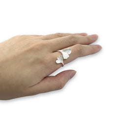Double Ginkgo Leaf Sterling Sliver Ring