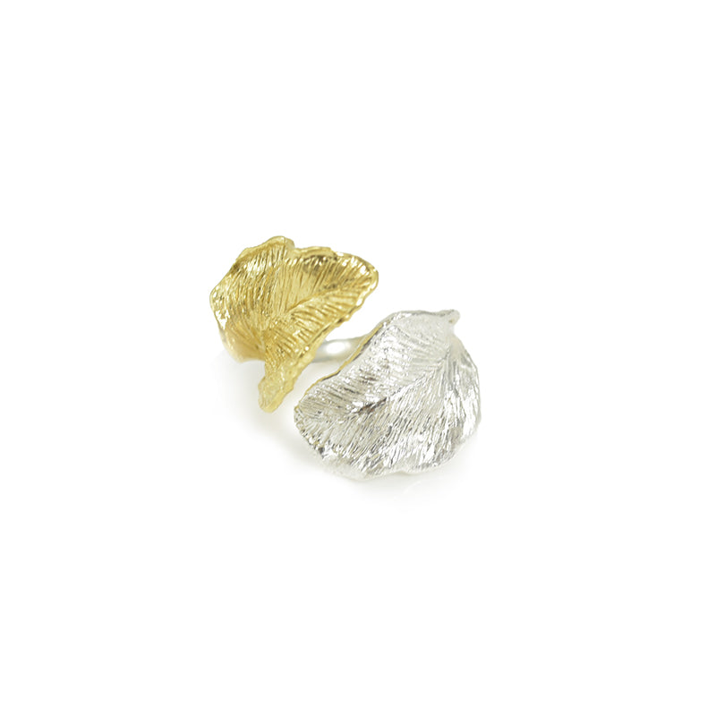 Duo Leaf Gold & Sliver Sterling Sliver Ring