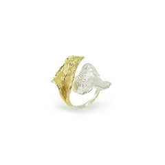 Duo Leaf Gold & Sliver Sterling Sliver Ring