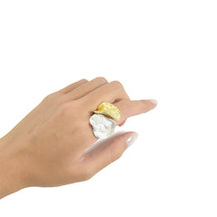 Duo Leaf Gold & Sliver Sterling Sliver Ring