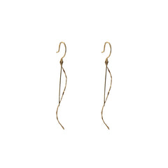 Duo Short bar 10K real gold earrings