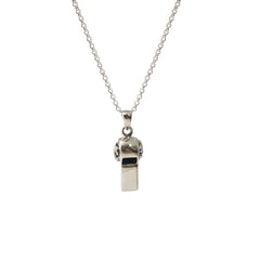 Whistle with Gothic Cross Symbol Sterling Silver Necklace