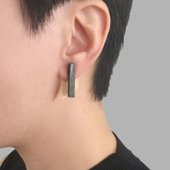 Triangle Shape With Green Marble Stone Rose Gold Studs