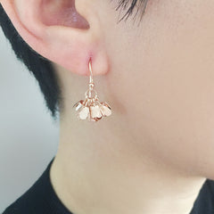 Mini Hydrangea Rose Gold Sterling Sliver Earrings