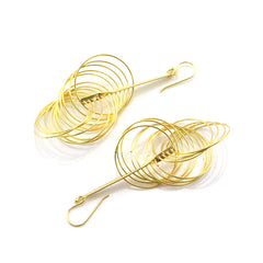 Big Whisker Gold Sterling Silver Earrings