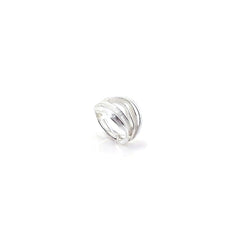 Wavy Quintet Pit Pattern Sterling Silver Basic Ring