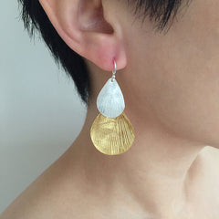 Duo WaterDrop Gold Sterling Silver Earrings