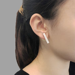 Circle Shape With Wings & White Marble Stone Gold Studs