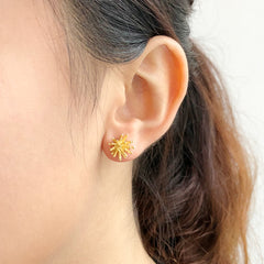 Sea Urchin Gold Sterling Silver Studs