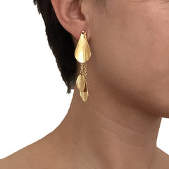 Double Leaf Set Gold Studs