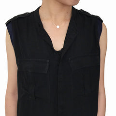 Solid Circle Silver Short Necklace