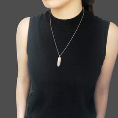 Fern Leaf Rose Gold Sterling Silver Medium Length Necklace