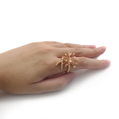 Bromeliad Rose Gold Sterling Silver Ring