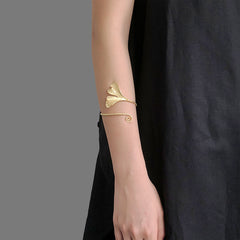 Gingko Leaf Gold Sterling Sliver Bangle