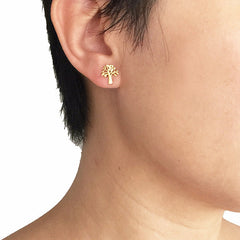 Banyan Tree Gold Sterling Silver Studs
