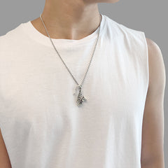 Saxophone (Large Size) Sterling Silver Necklace