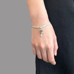 Gothic Crown Key Sterling Silver Charm