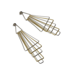 Top Cutout Triangle Gold Sterling Silver Earrings