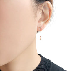 Pearl waterdrop Rose Gold Sterling Earrings