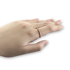 Basic Tiny Round Ball Rose Gold Sterling Silver Ring