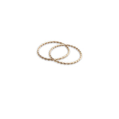 Basic wrist Pattern Set of 2 Rose Gold Sterling Silver Ring