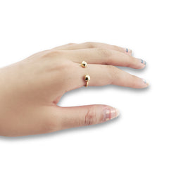 3D Hexagon Gold Silver Ring