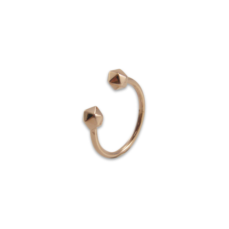 3D Hexagon Rose Gold Silver Ring