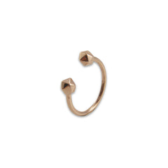 3D Hexagon Rose Gold Silver Ring